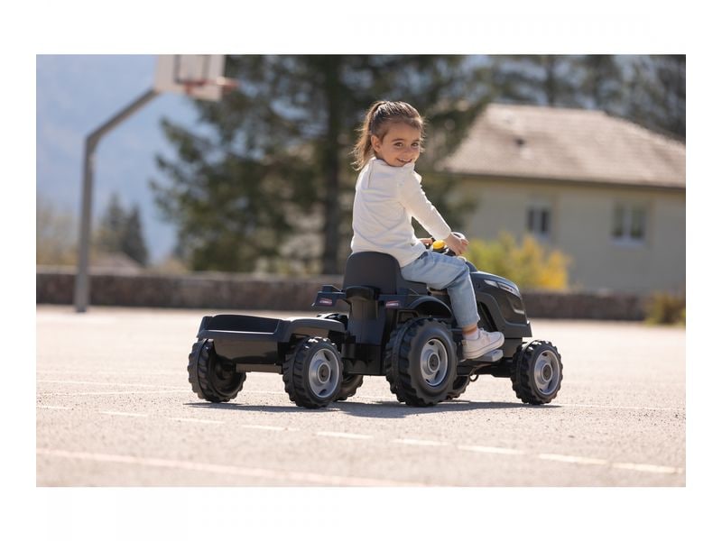 Smoby Traktor Farmer XL Schwarz Aufsitztraktor mit Anhänger