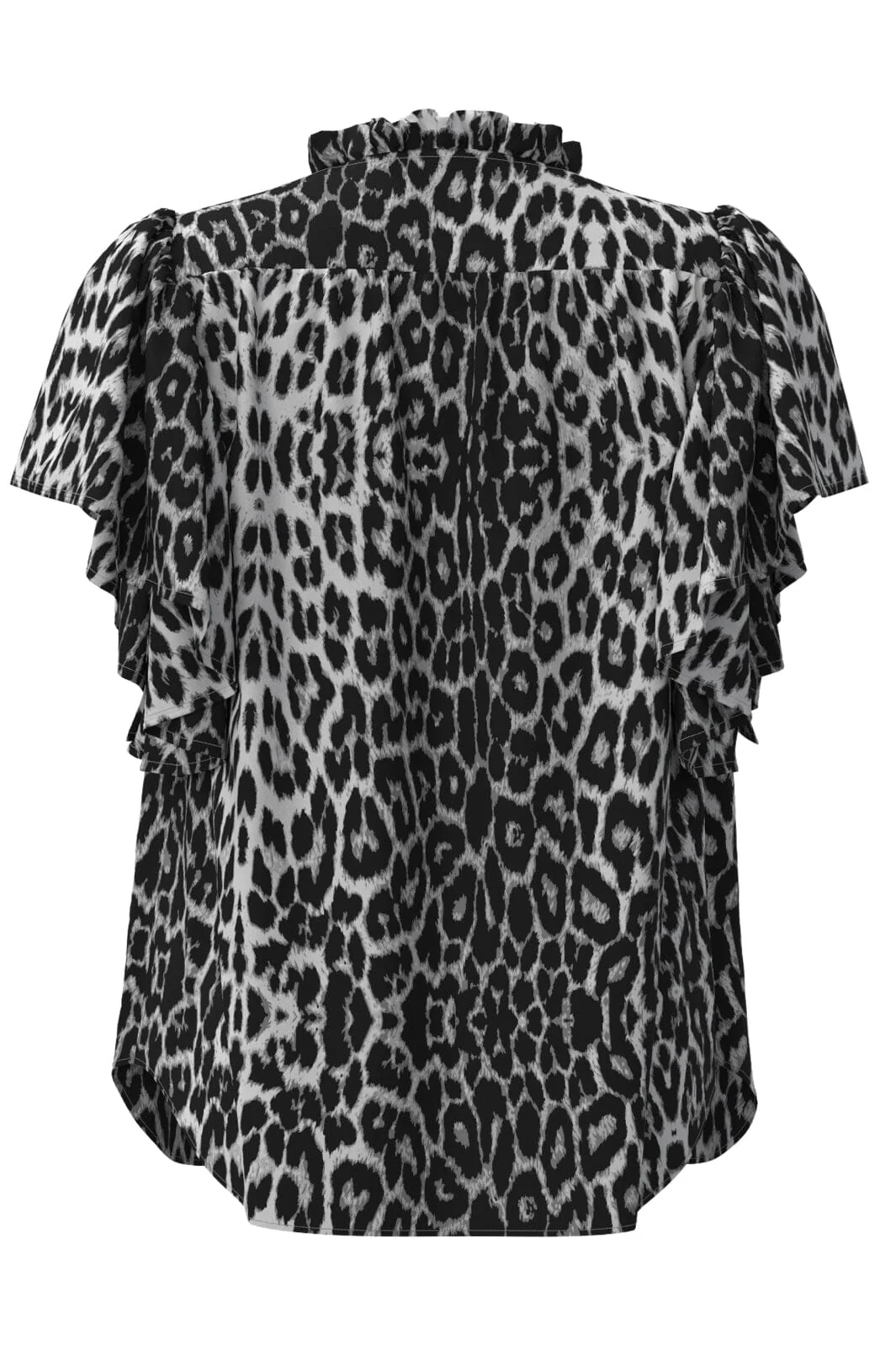 Co´Couture Leocc Ss Frill Top 35705 140 dark grey