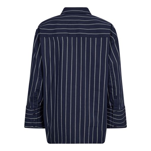 Co'Couture SebiCC Stripe Box Skjorte, Navy, S