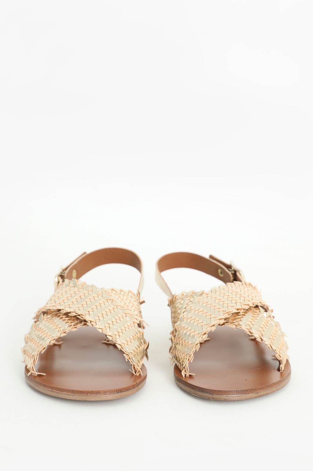 Gouden leren sandalen