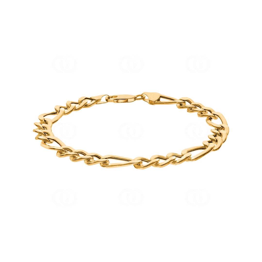 7.7mm Figaroarmband 750/18 K Gelbgold halbmassiv