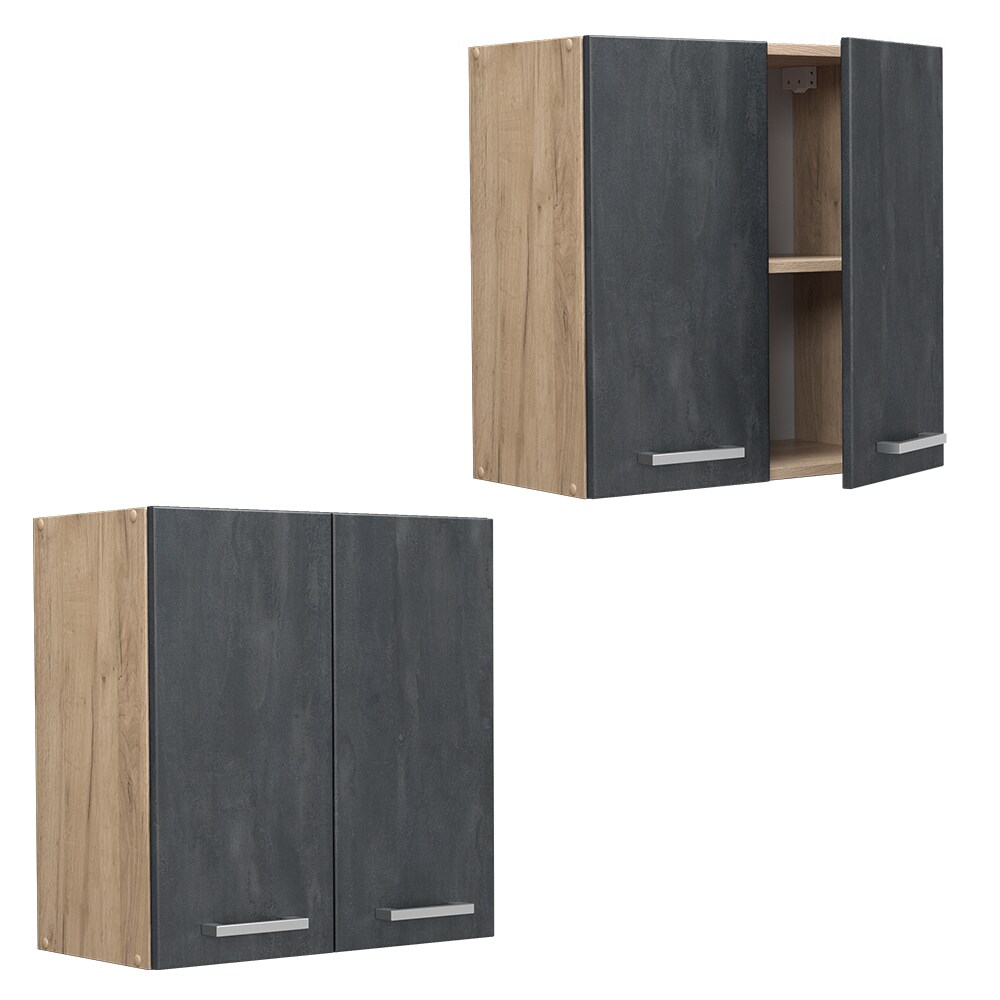 Vicco Hängeschrank R-Line Schwarz Beton Eiche 60 cm