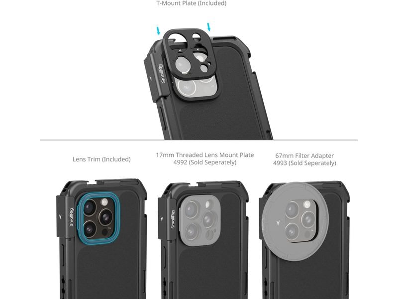 Smallrig Mobile Dual Handheld Kit für iPhone 16 Pro Für professionelle Videoaufnahmen, Live-Streaming und Filmaufnahmen auf Mobilgeräten