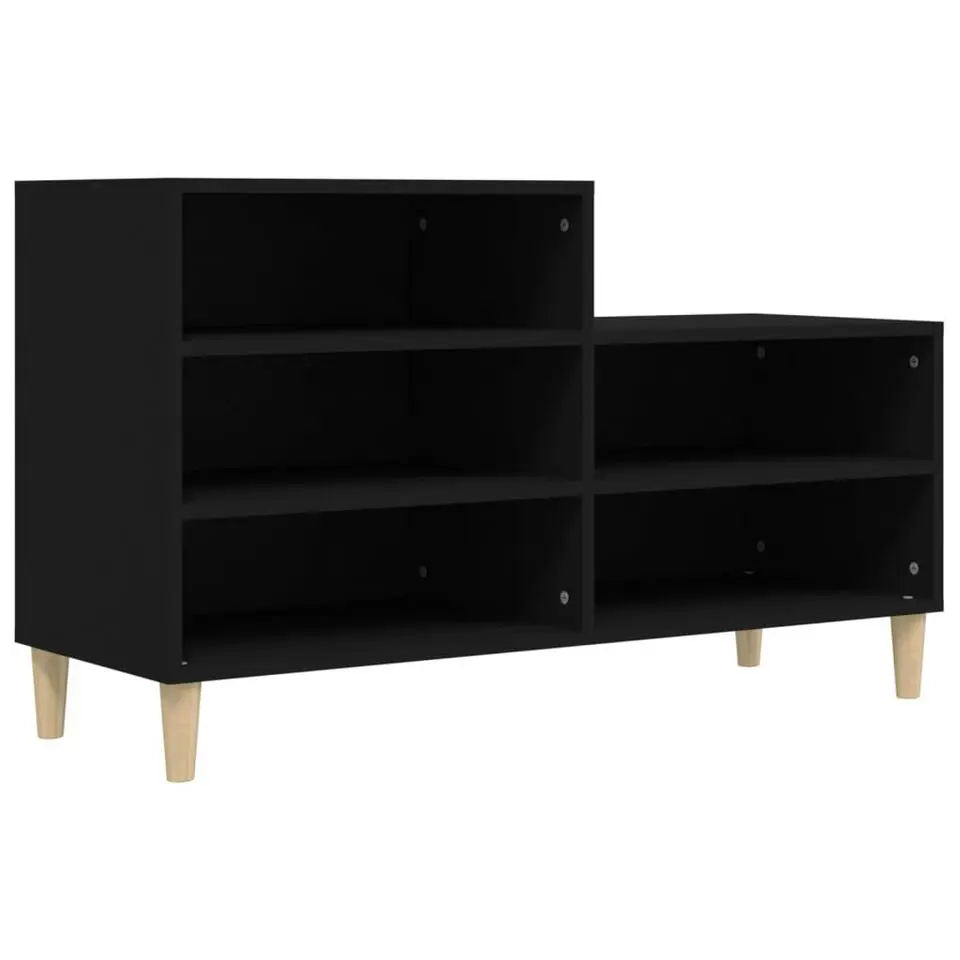 vidaXL - Schoenenrek - Zwart - Bewerkt hout