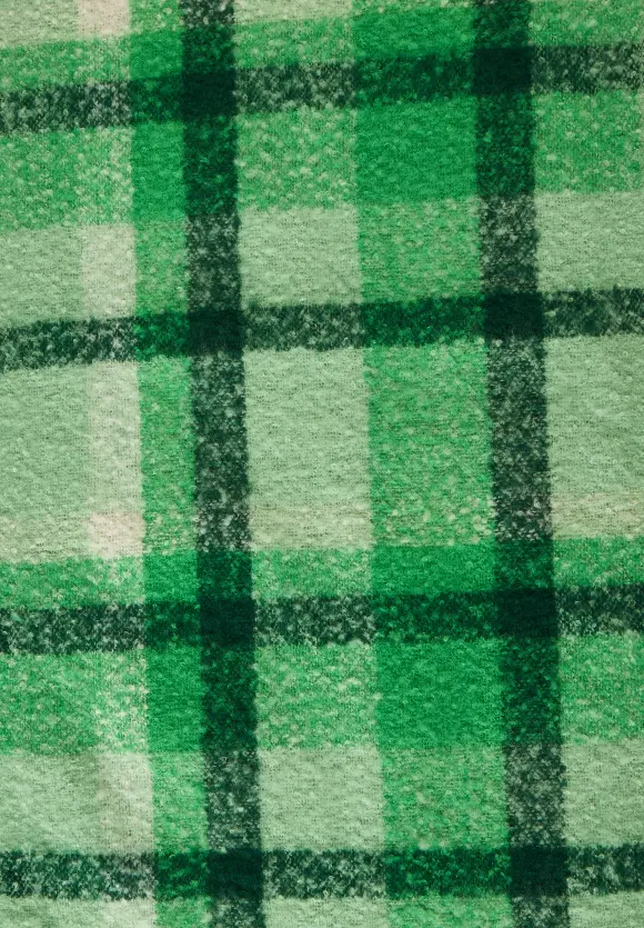 Big Karoschal mit Fransen - fresh gentle green