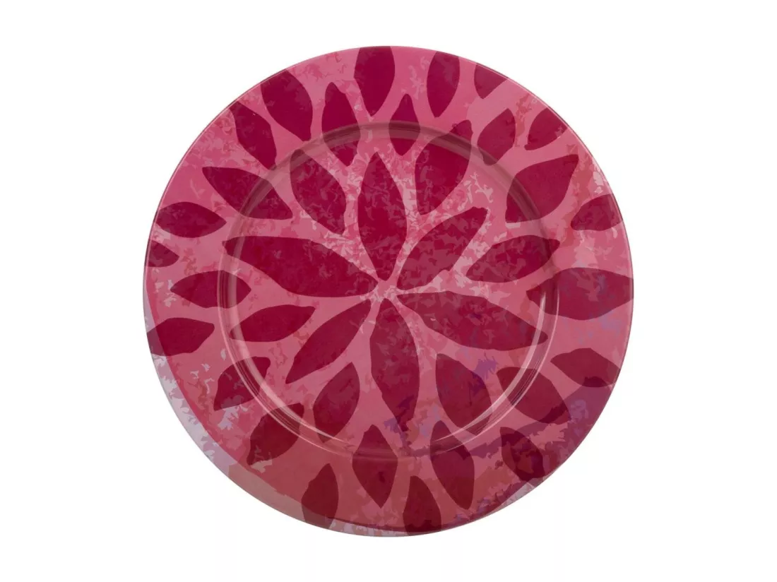 Assiette en métal rose d33x1,5h