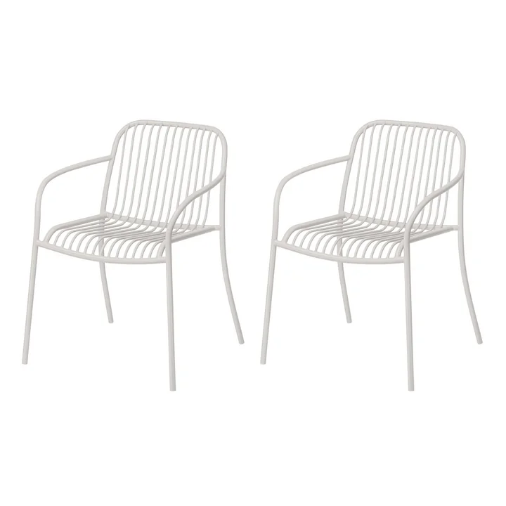 Blomus - Yua Wire Outdoor Armlehnstuhl, silk gray (2er-Set)