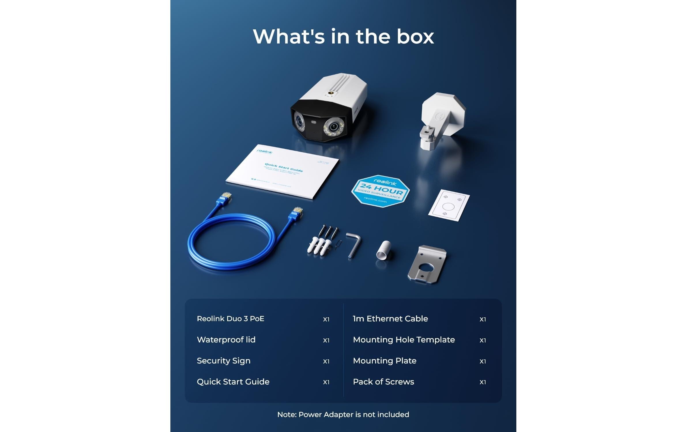 Netzwerkkamera Duo P750 PoE, 180° Panorama<br>Smarte IP66 wetterfeste 16MP PoE-Kamera mit Dual Objektiv