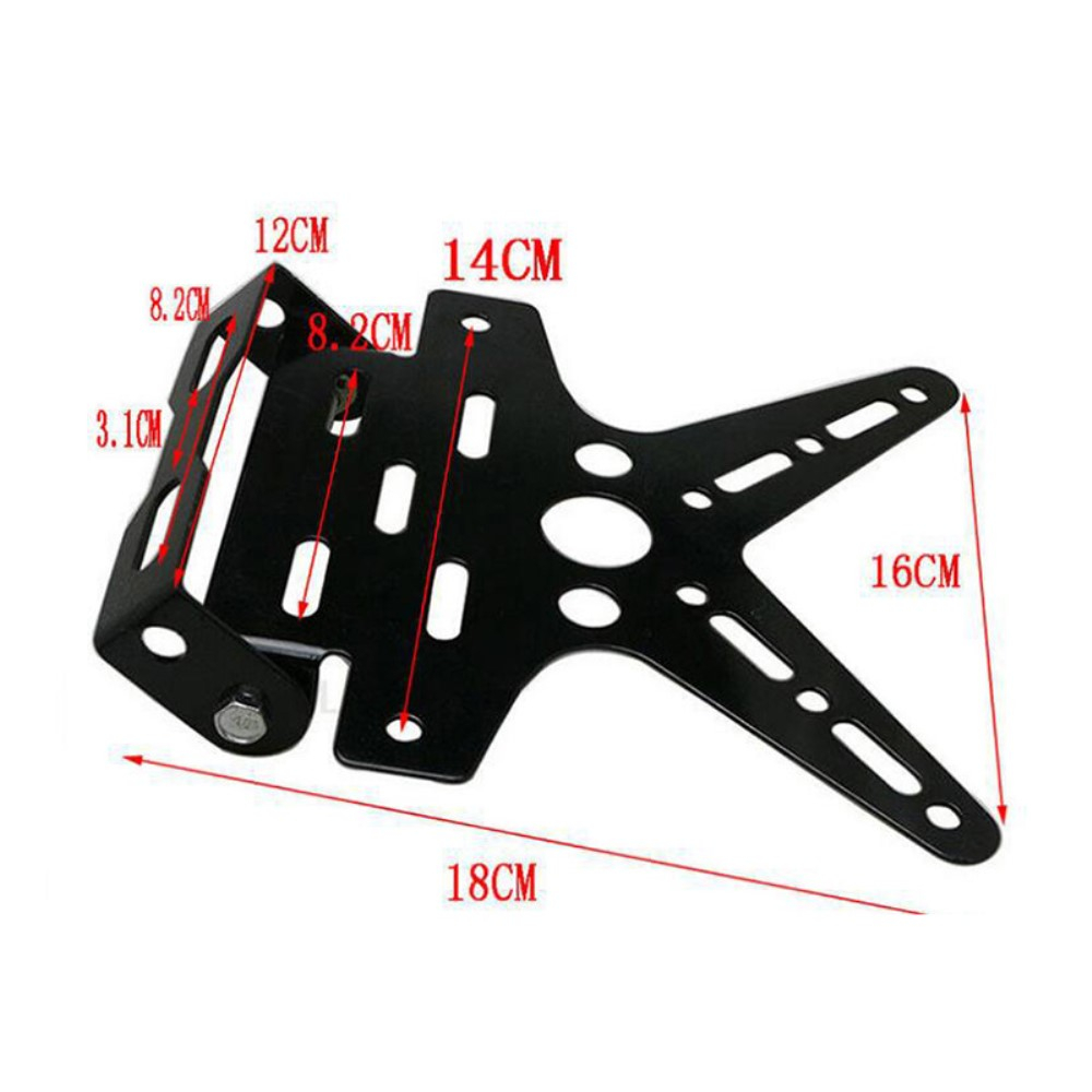 Aluminium Fahrrad Velo Kennzeichenhalter Motorrad Nummernschild Halter - Schwarz