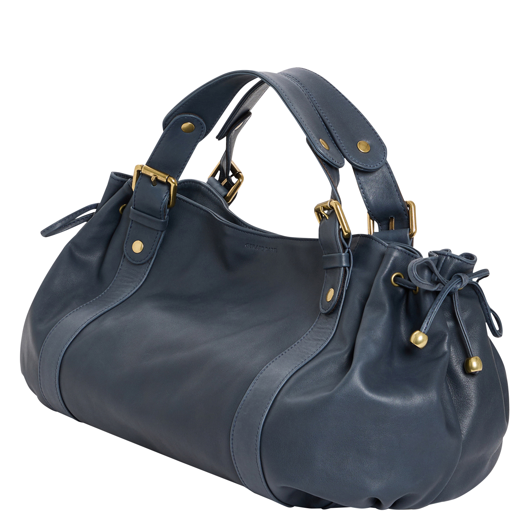 24H - Sac porté main en cuir | Bleu