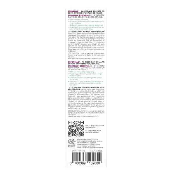 Saforelle® Essential - Soin Lavant Intime Apaisant à Reconstituer - Starter Kit