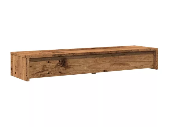 Support de moniteur avec tiroirs vieux bois bois d'ingénierie