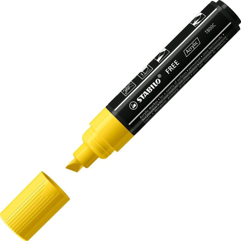 STABILO FREE Acrylic - Acrylmarker - 10 Kleuren - Lijnbreedte 4-10 mm