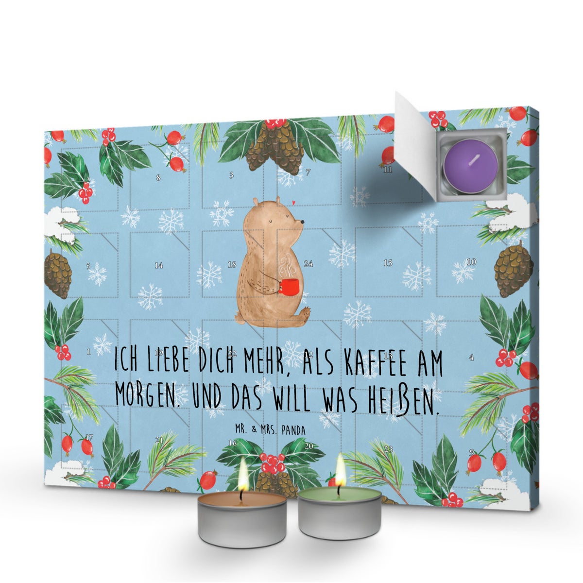Mr. & Mrs. Panda Geurkaars Adventskalender Beer Ochtendkoffie - Pastelblauw