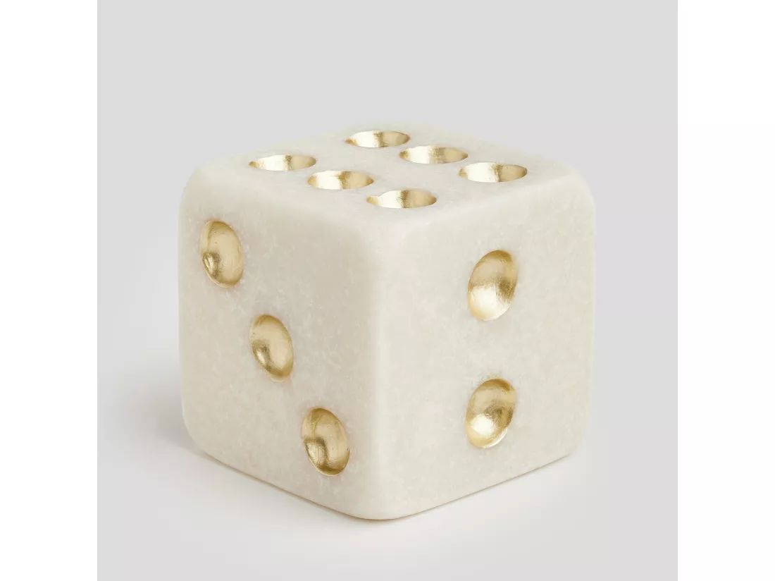 Figurine Dés blanc moyen 12 x 12 x 12