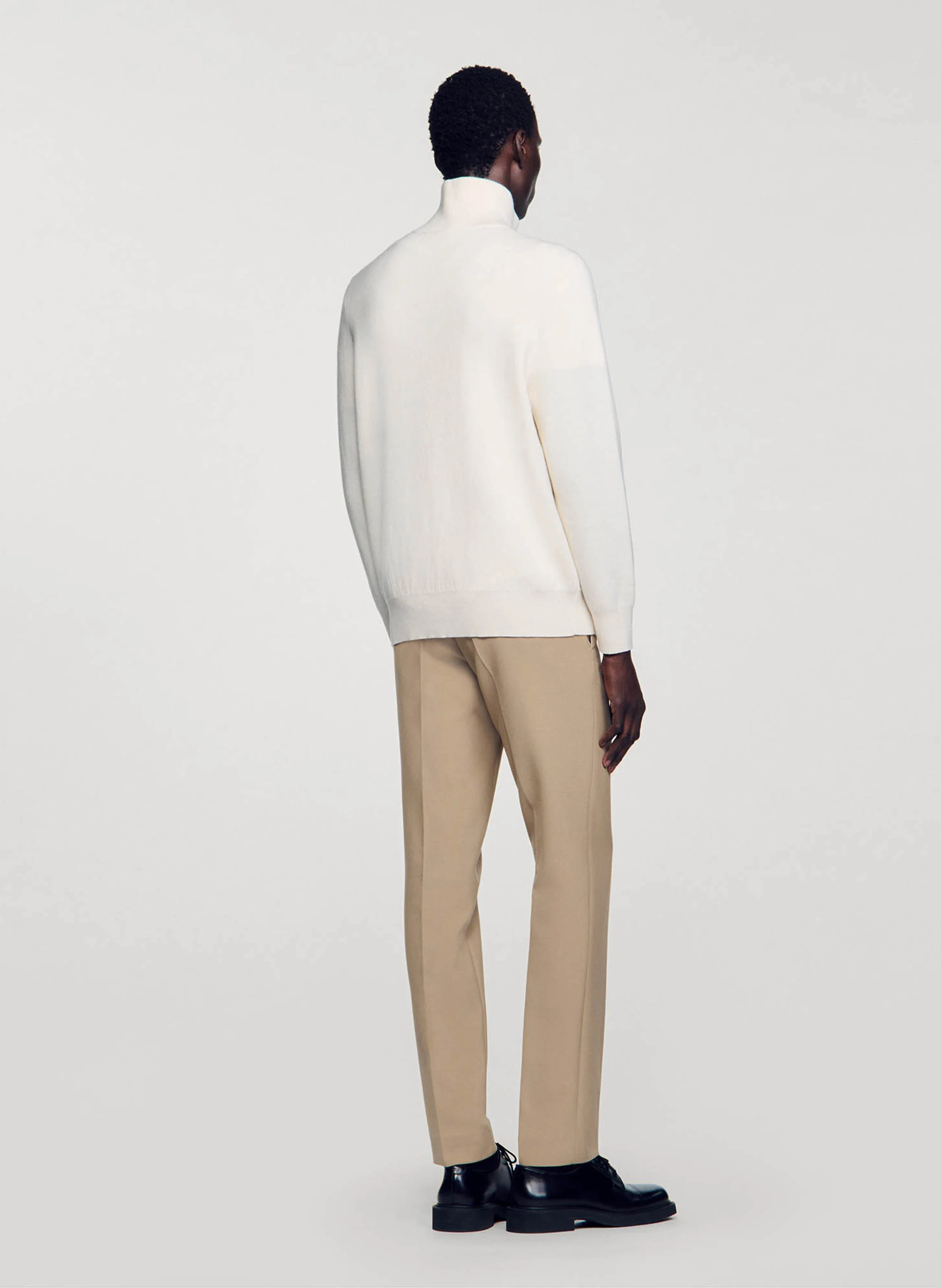 Pull droit en coton mélangé | Blanc
