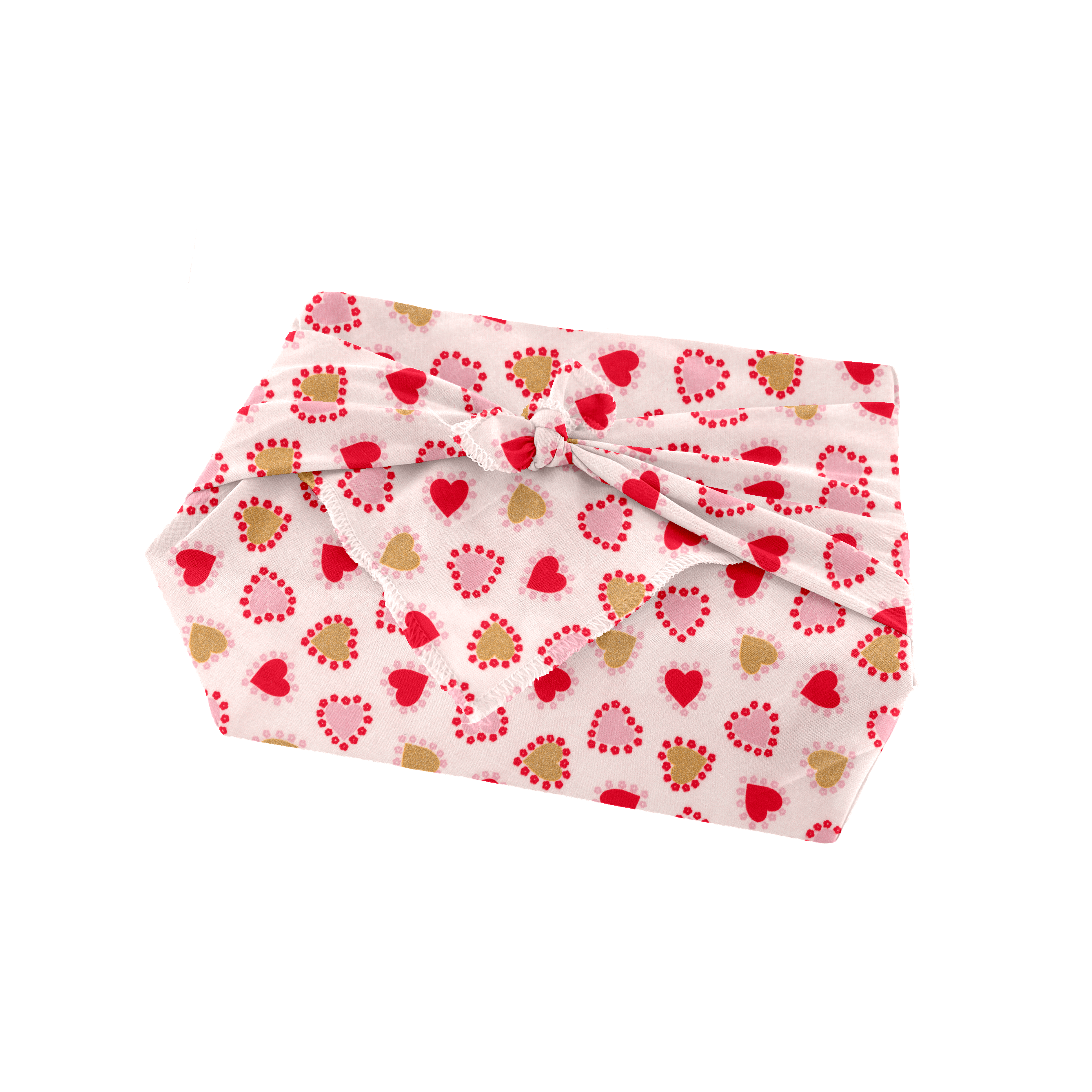 Furoshiki Moyen 48 X 48 Cm Petits Coeurs