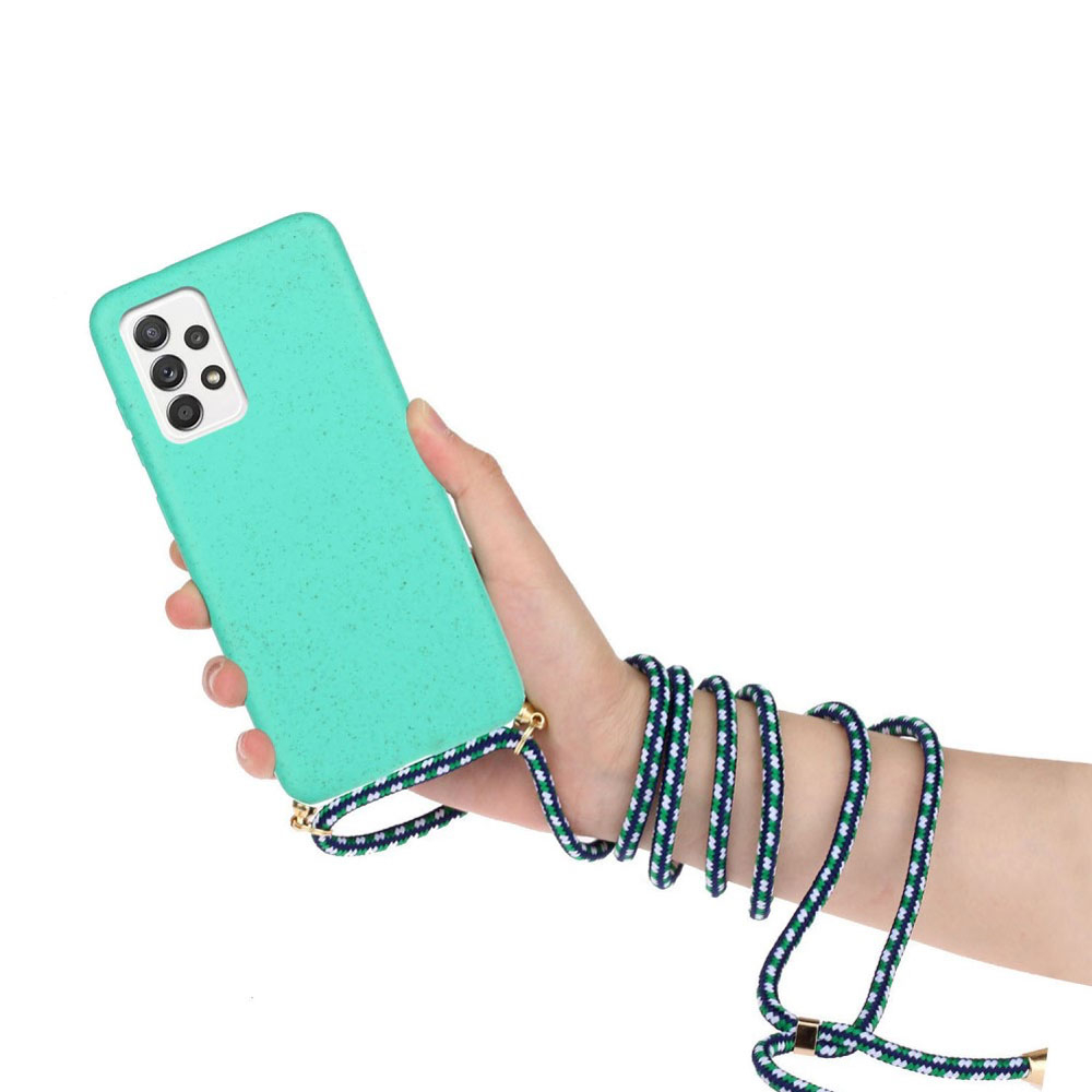 Samsung Galaxy A52s 5G / A52 (5G) Necklace Bio Gummi Case Hülle Eco Friendly Nachhaltig Kompostierbar   Handykette (150cm) - Türkis