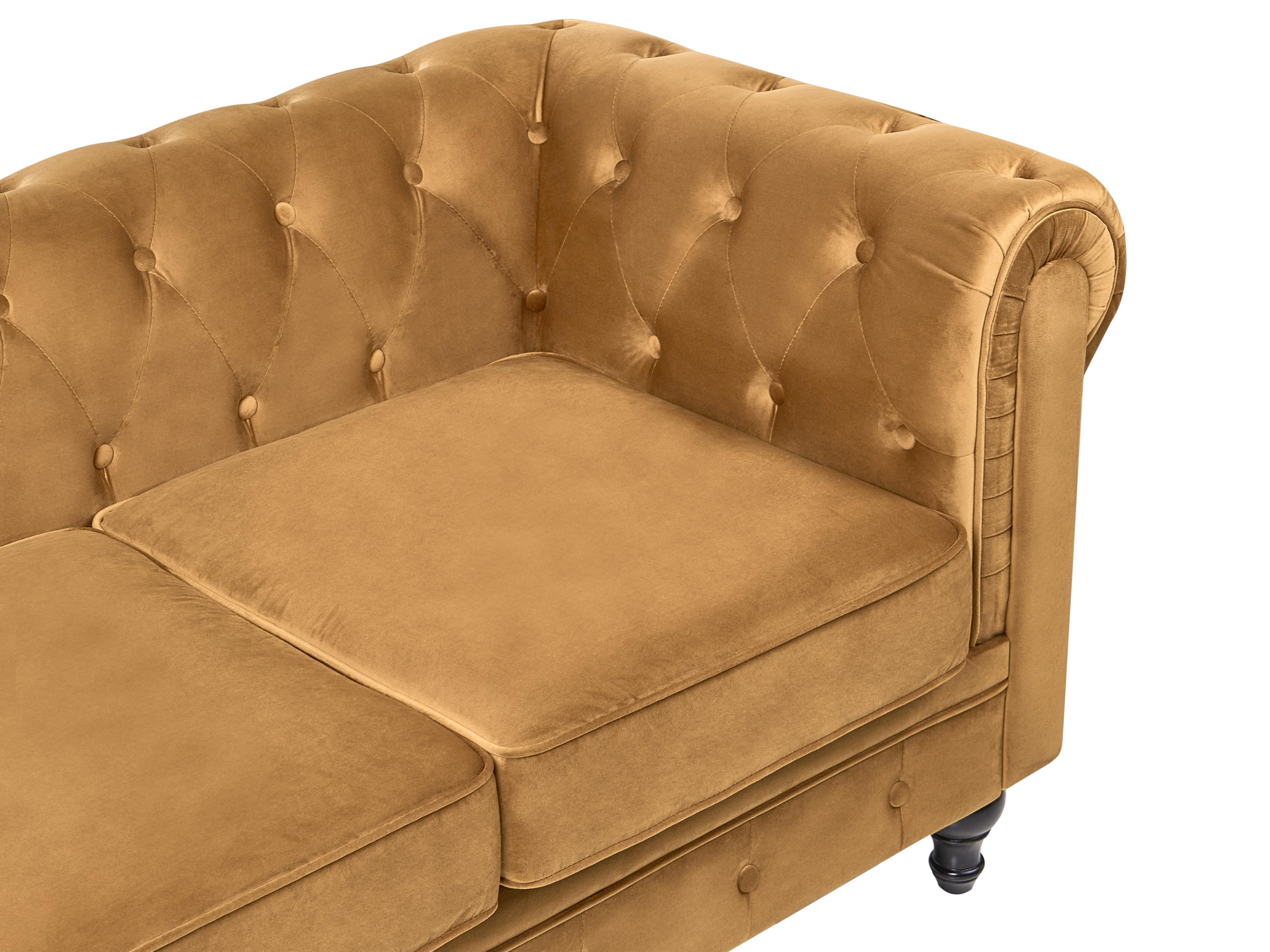 Bankenset 4-zits CHESTERFIELD Fluweel Goud
