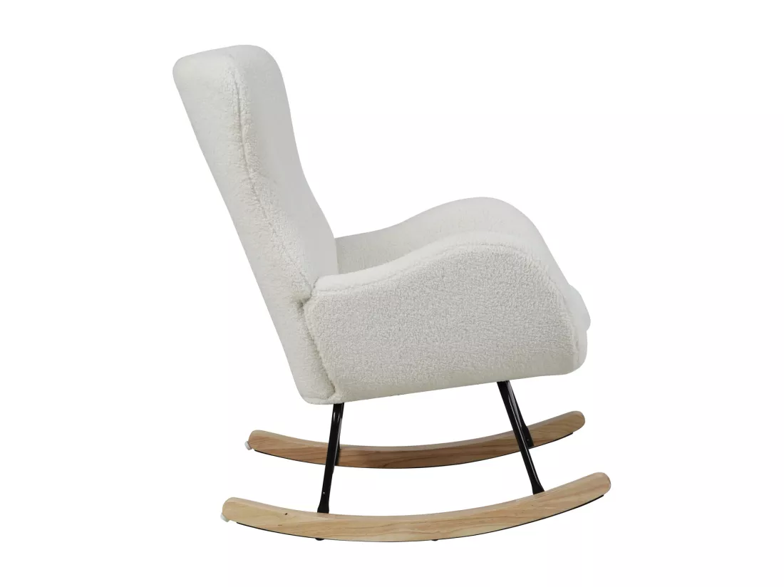 chaise à bascule patins en bois avec accoudoirs