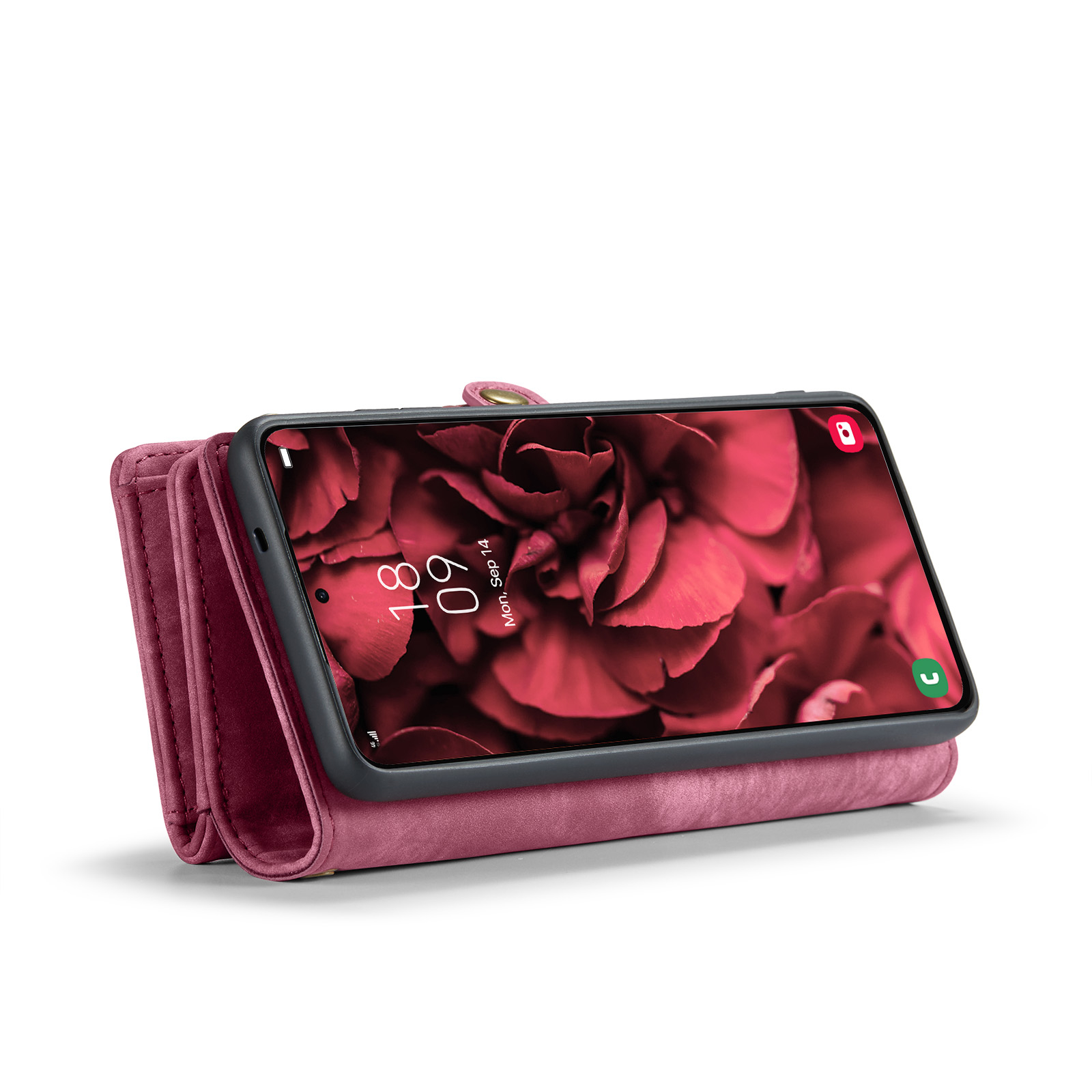 Samsung Galaxy S24 FE 2in1 Leder Tasche   Magnet Hardcase Karten Etui - Rot