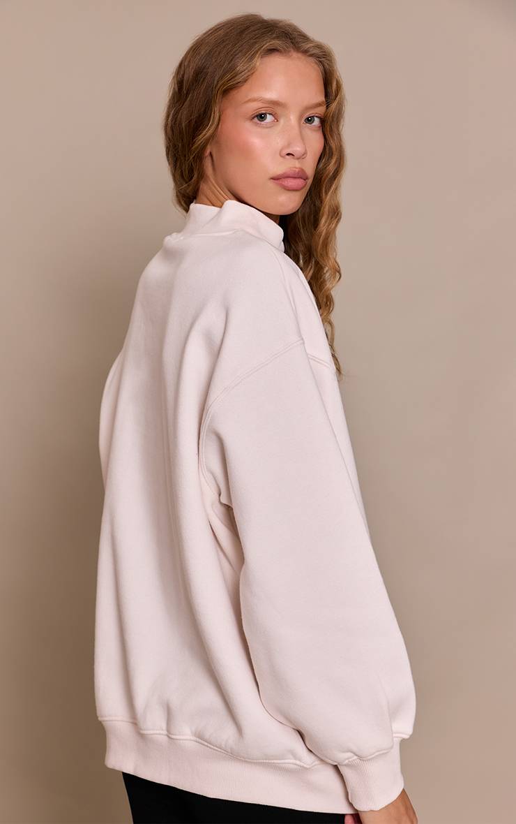 Crème Sweatshirt En Molleton À Encolure Croisée