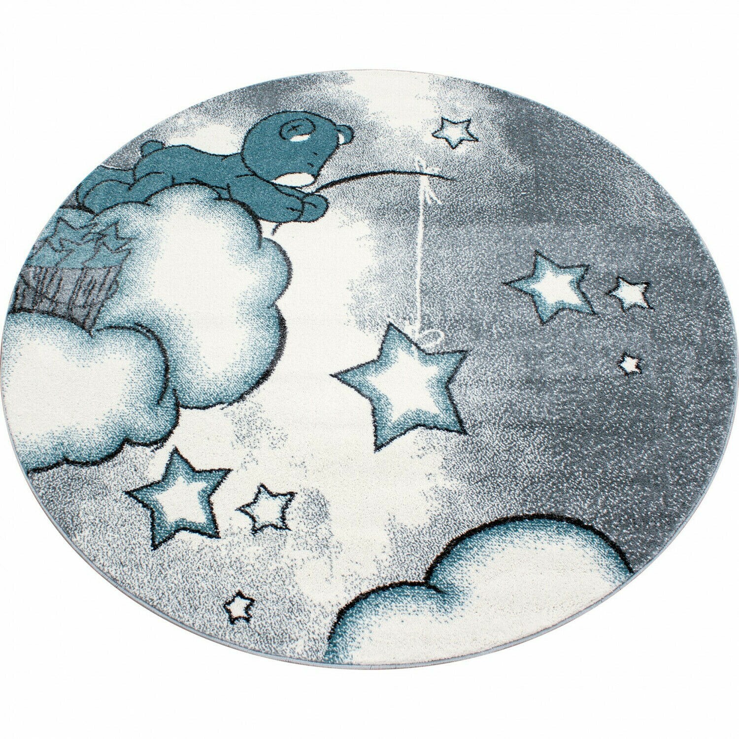 Wunderschöne Kinderteppiche Teppich mit Stern Himmel Motiven Rund / Viereckig