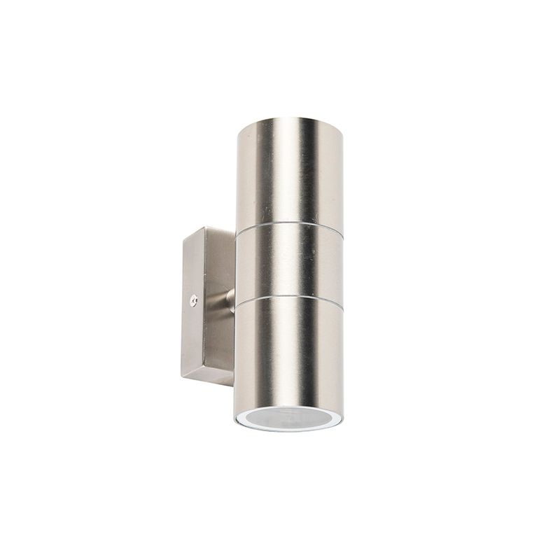 Buitenwandlamp staal 2-lichts IP44  - Duo