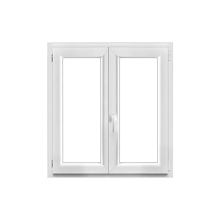 Fenêtre PVC 2 vantaux oscillo-battant GoodHome blanc - l.100 x h.105 cm