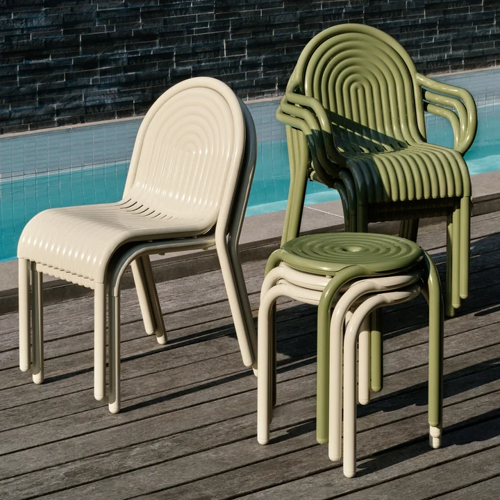 Tom Dixon - Groove Gartenstuhl, putty