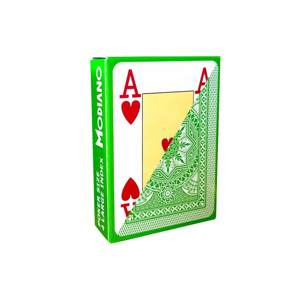 Jeu de 54 cartes Modiano format poker - Vert clair