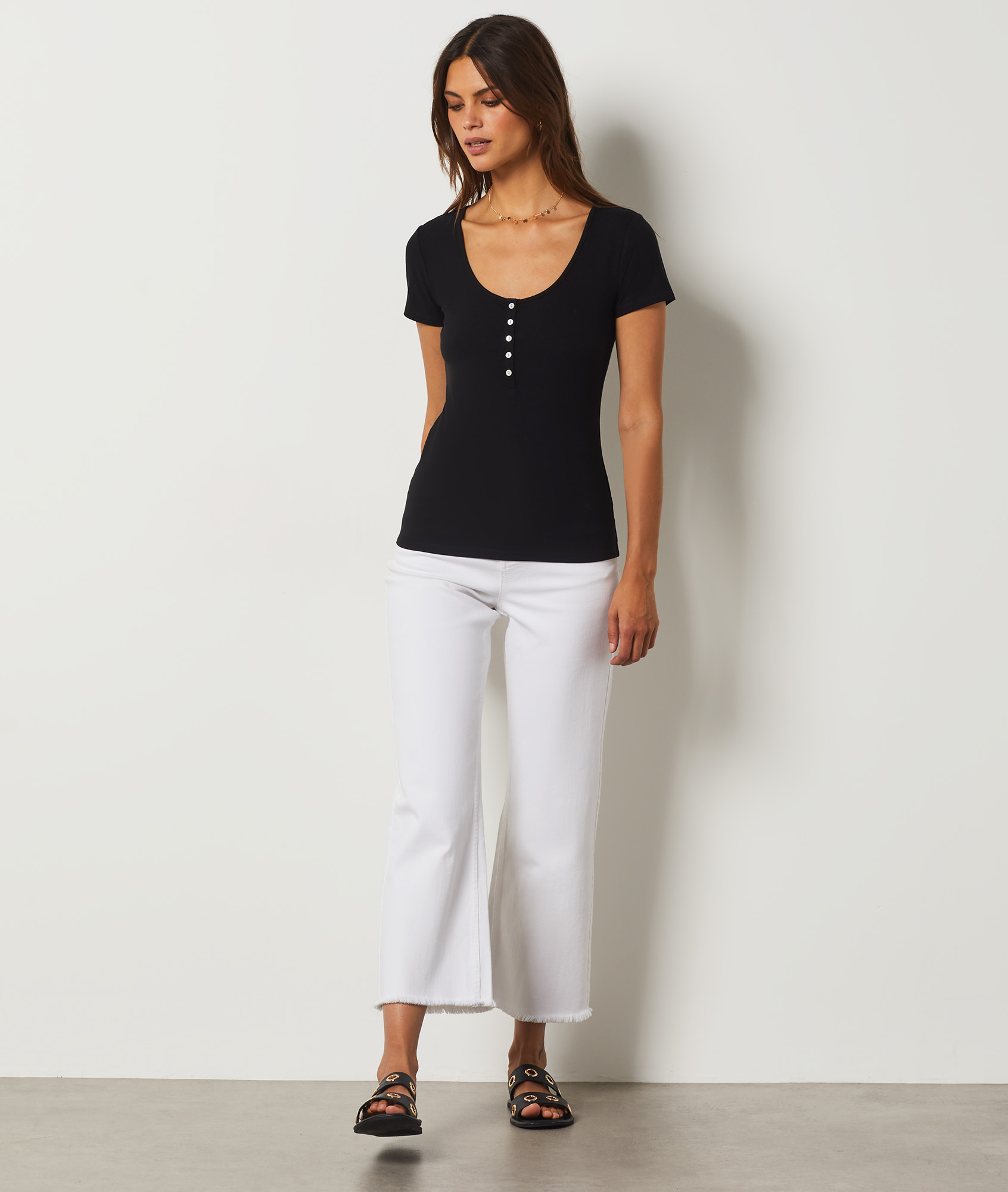 T-shirt cotelé