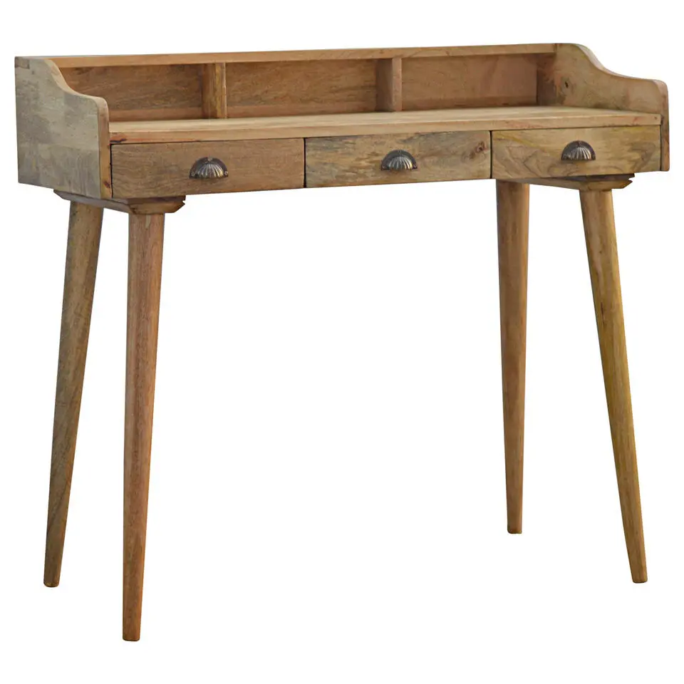 Artisan Furniture Solid hout Bureau met Rugleuning en Schelpvorm