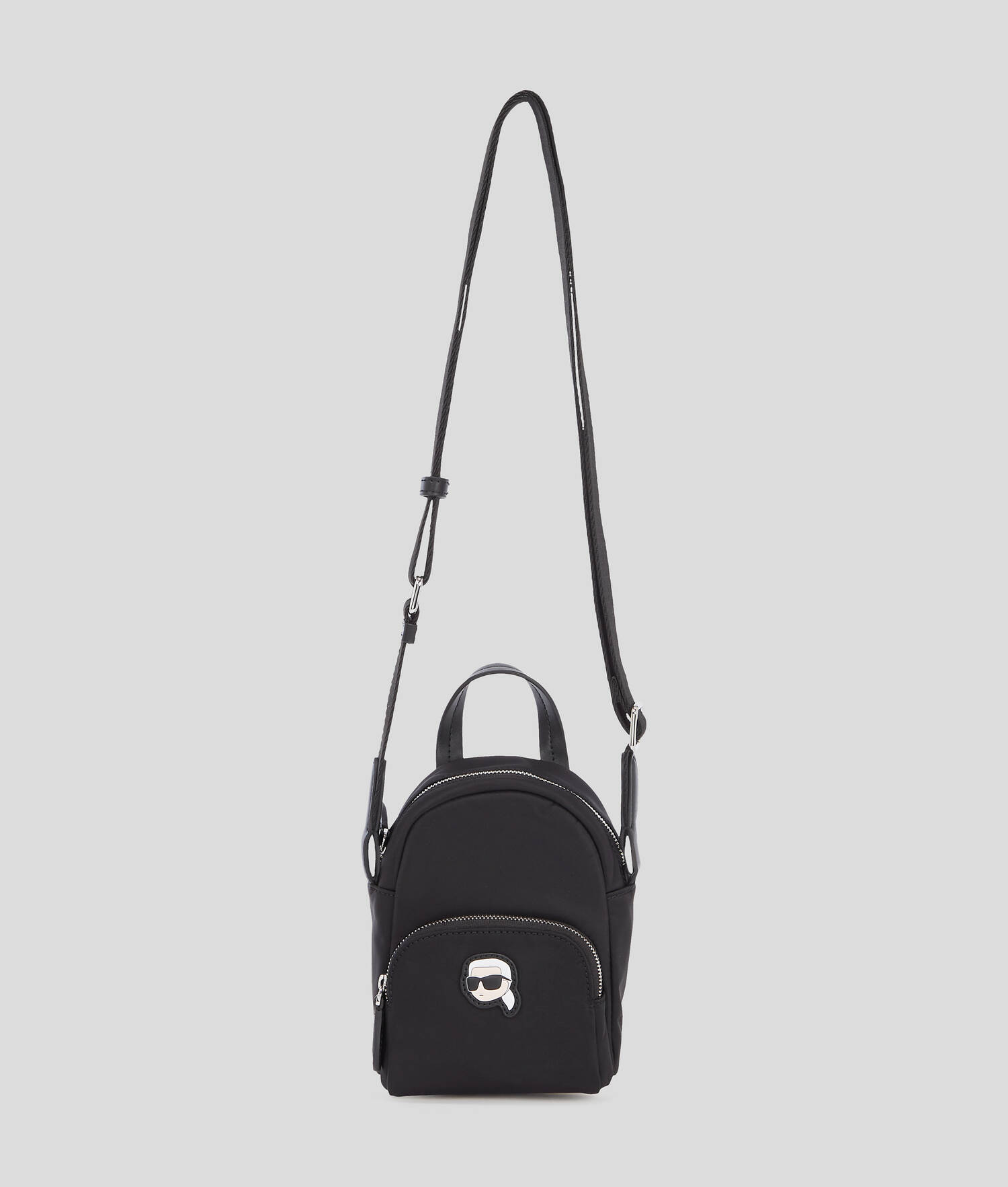 POCHETTE AVEC BANDOULIÈRE EN NYLON IKON - Noir