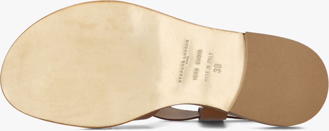 cognac stefano lauran platte sandalen 22757