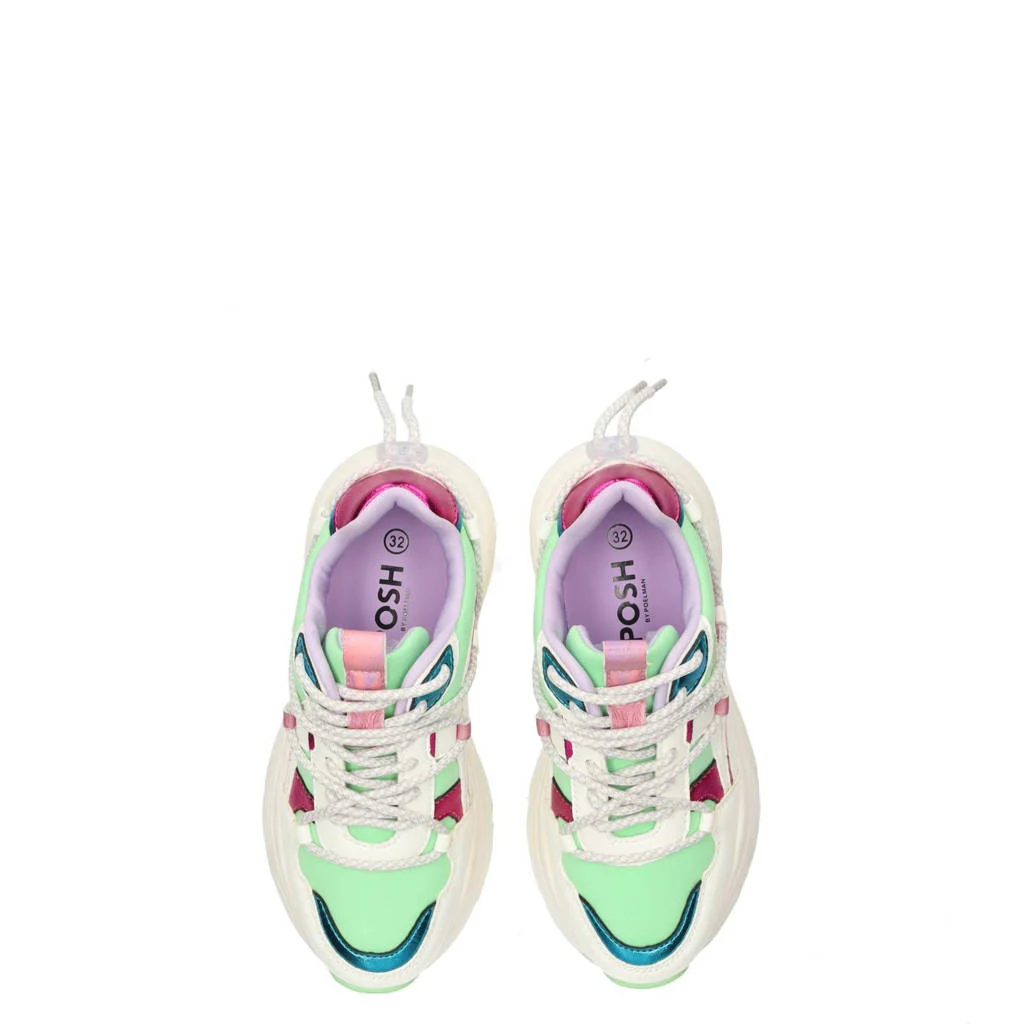 POSH by Poelman Madeechunky sneakers lichtgroen/wit