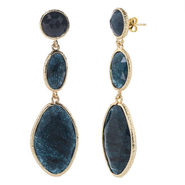 Ohrhänger, Jade facettiert, ges. ca. 44 ct., vergoldet