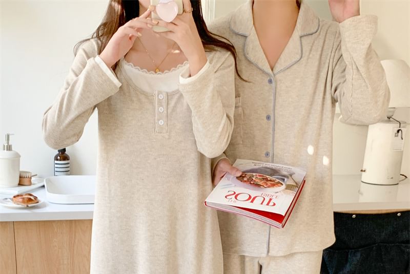 Tanee - Bijpassende effen pyjamatop / broek / jurk / set voor koppels