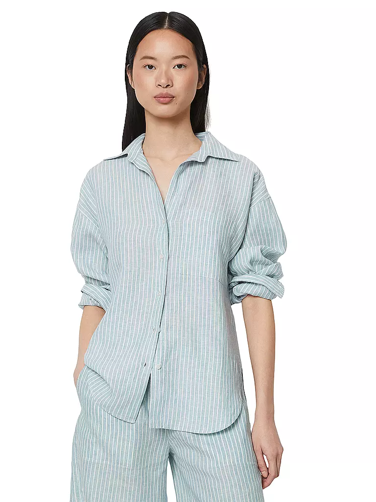 MARC O'POLO Leinenbluse  hellblau