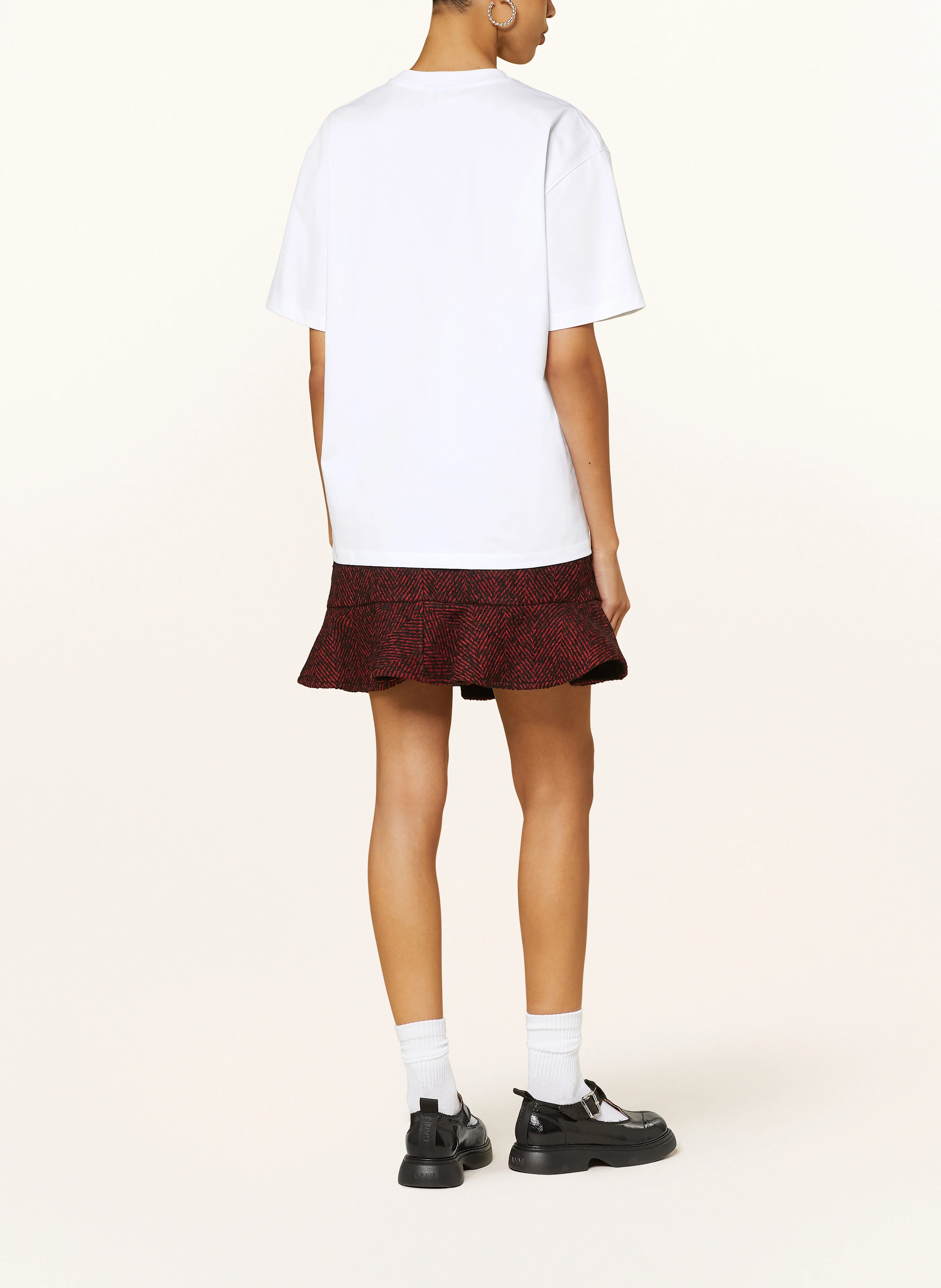 GANNI T-Shirt mit Schmucksteinen