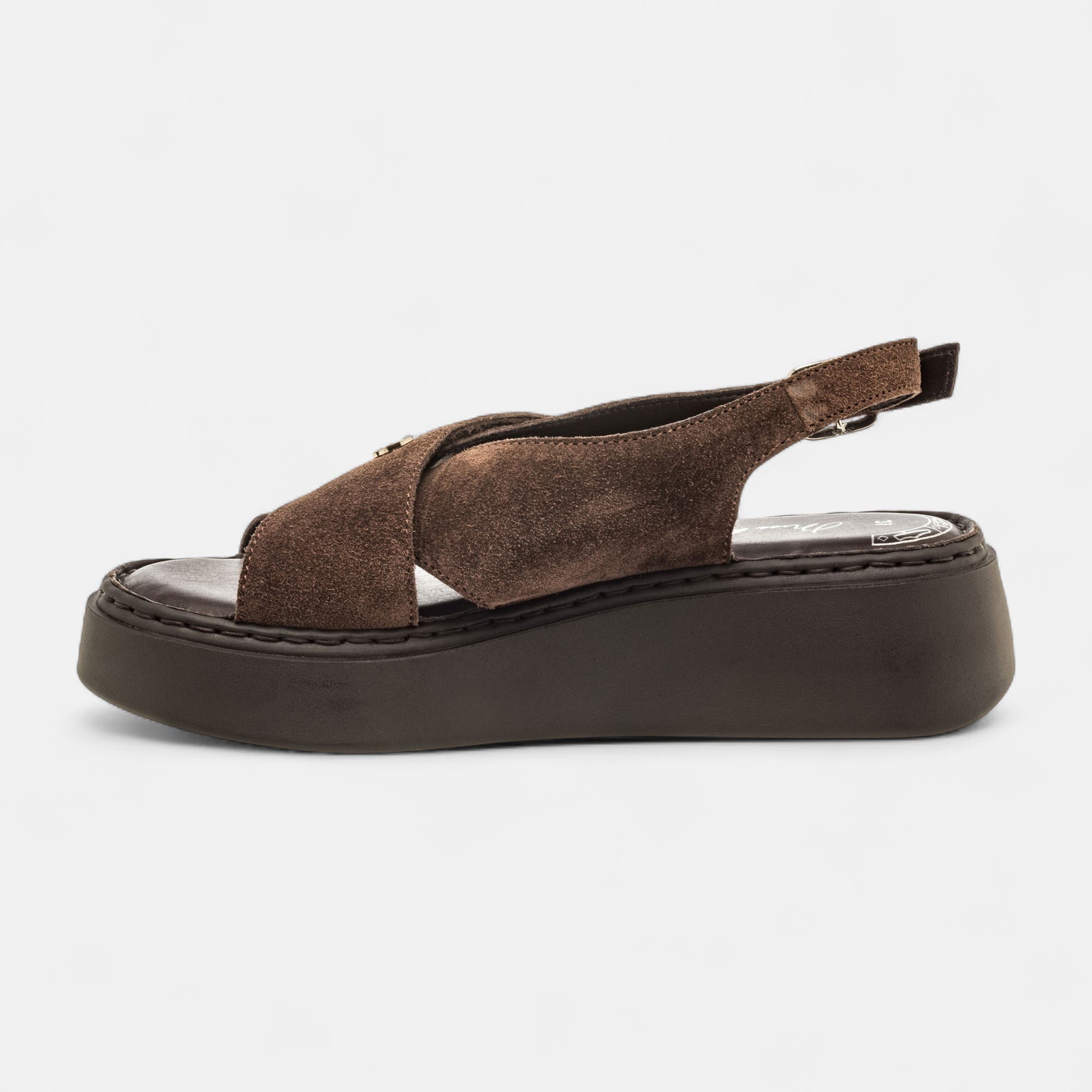 Sandales Femme en cuir marron