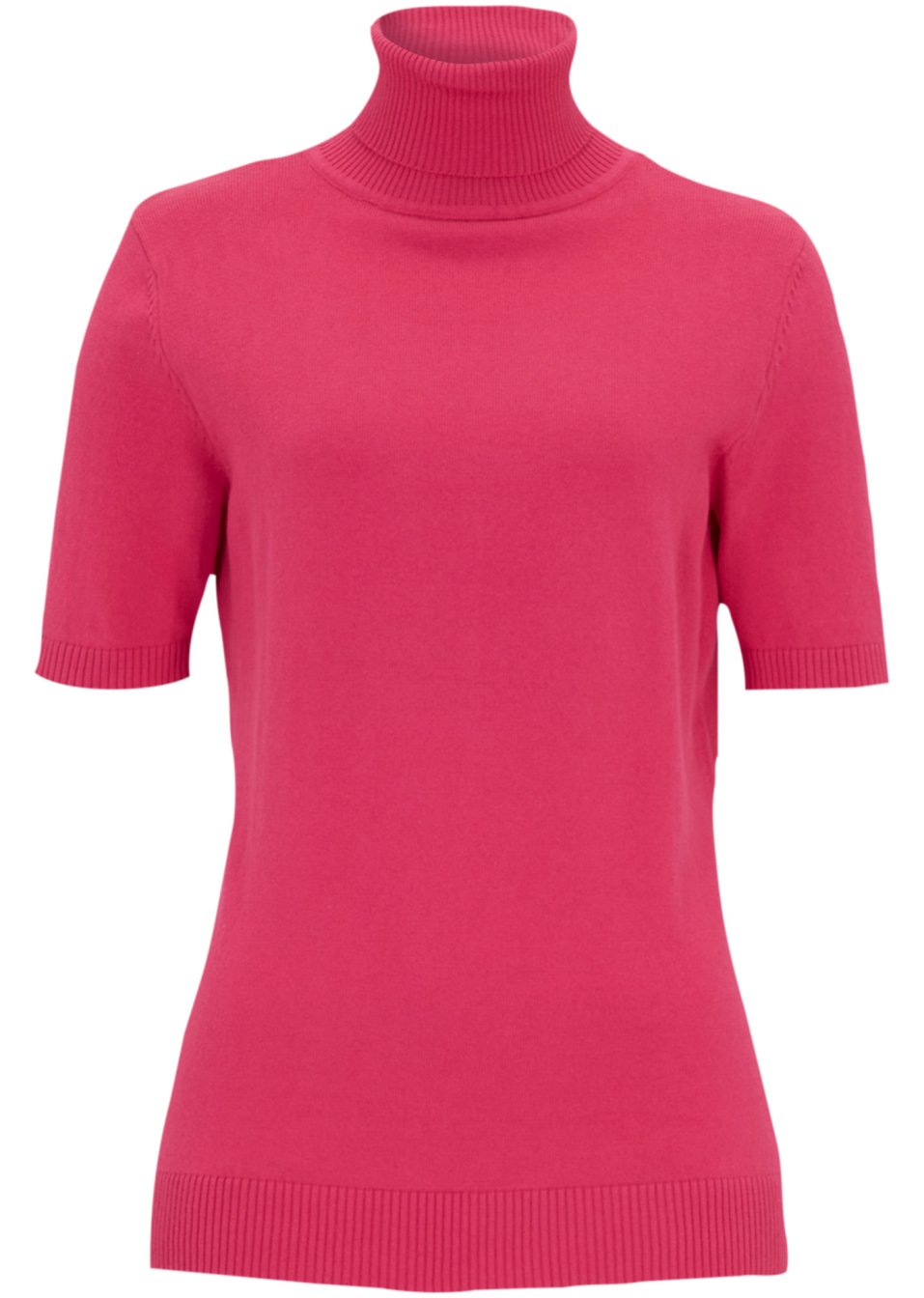 Pull col roulé, manches courtes
