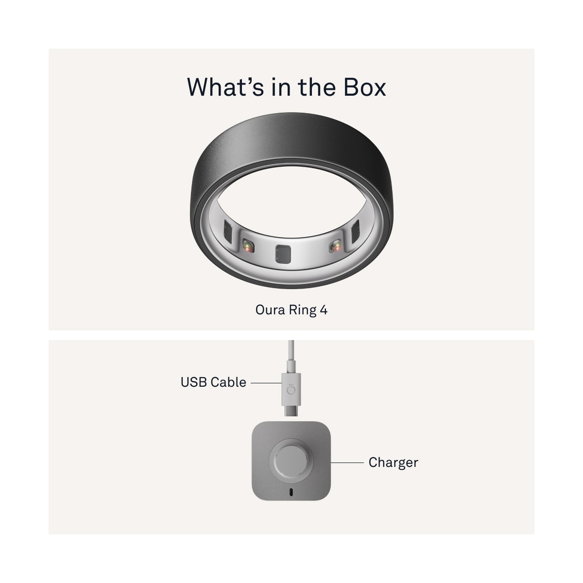 Oura-ring smarttring 4 størrelse 4 (Stealth)