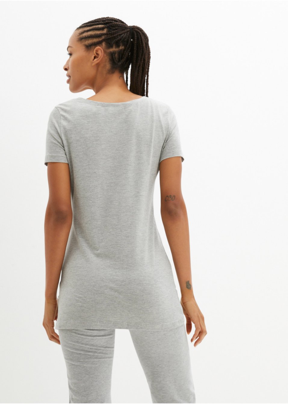 Lot de 2 T-shirts de sport longs en coton
