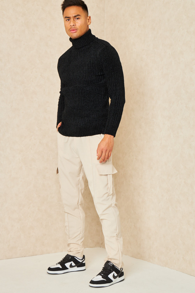 Pantalon de jogging beige clair zippé aux chevilles