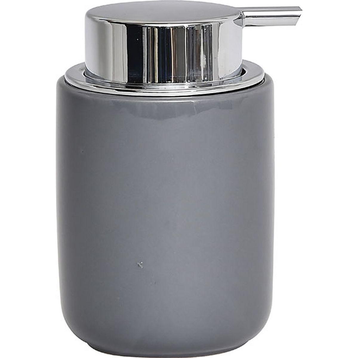 DISTRIBUTEUR A SAVON DOLOMITE ROND POMPE CHROME GRIS