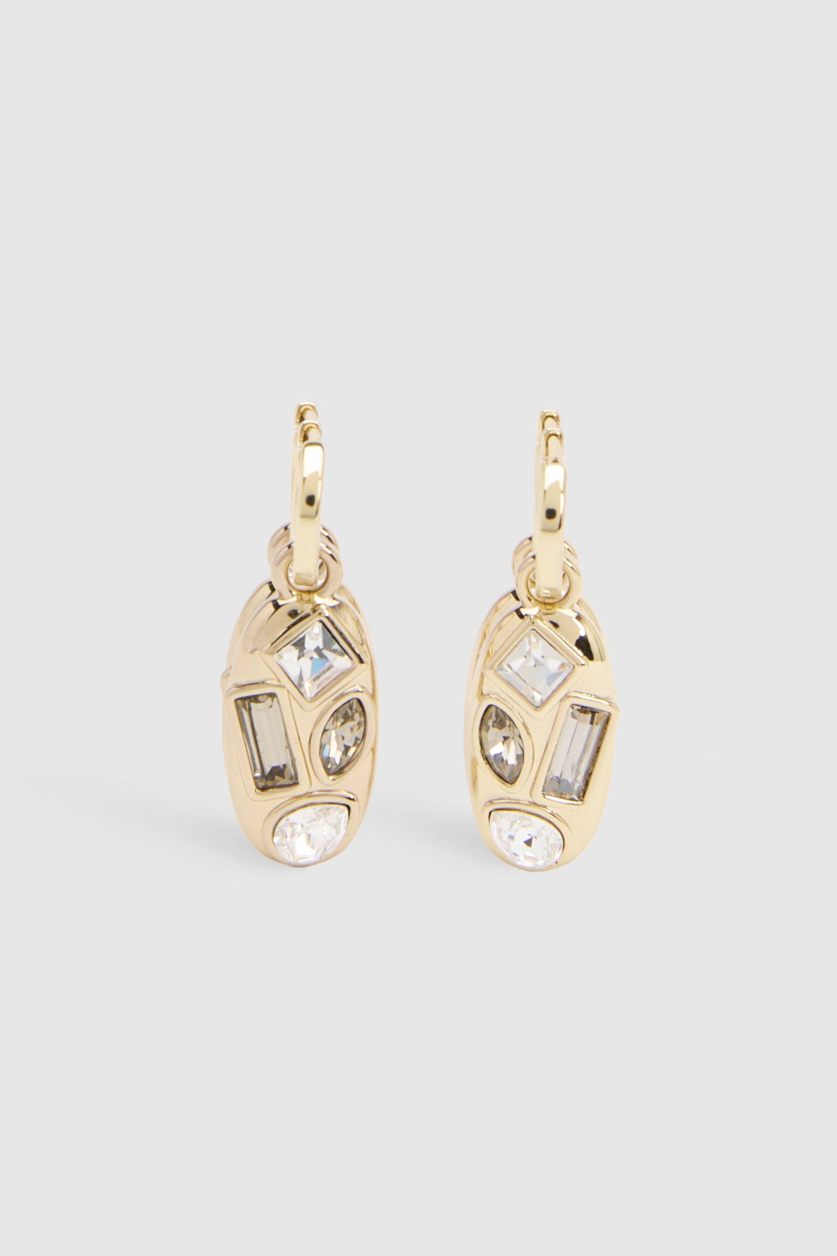 KarenMillen Boucles D'oreilles Pendantes Galets De Cristal