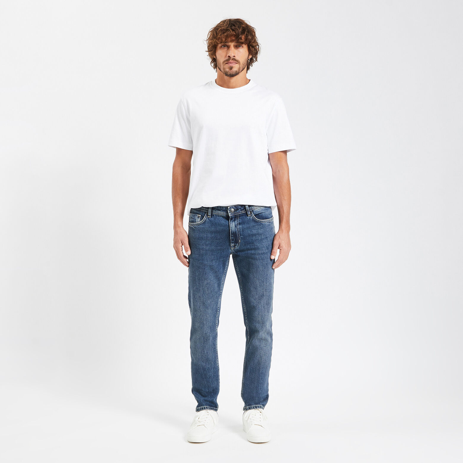 Jean slim contenant du coton régénératif Bleu