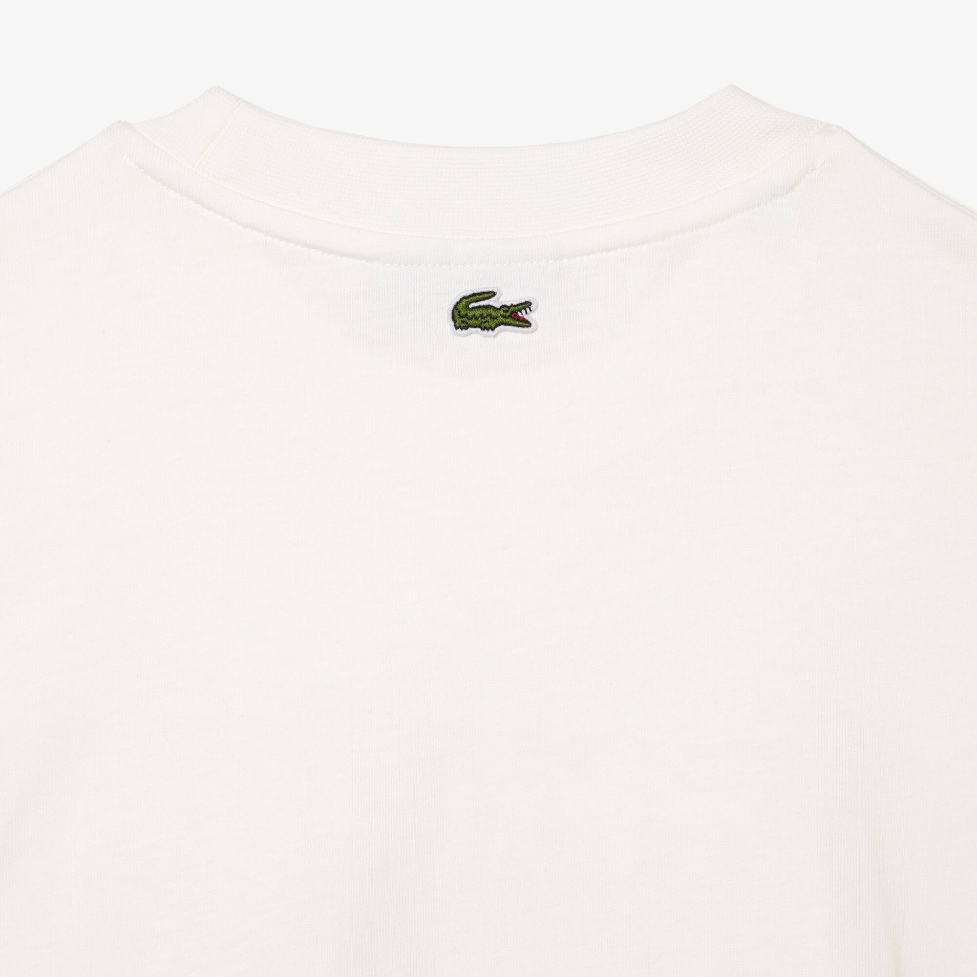 T-shirt oversize en coton broderie Tennis T-Shirts - Blanc - Lacoste - Femme