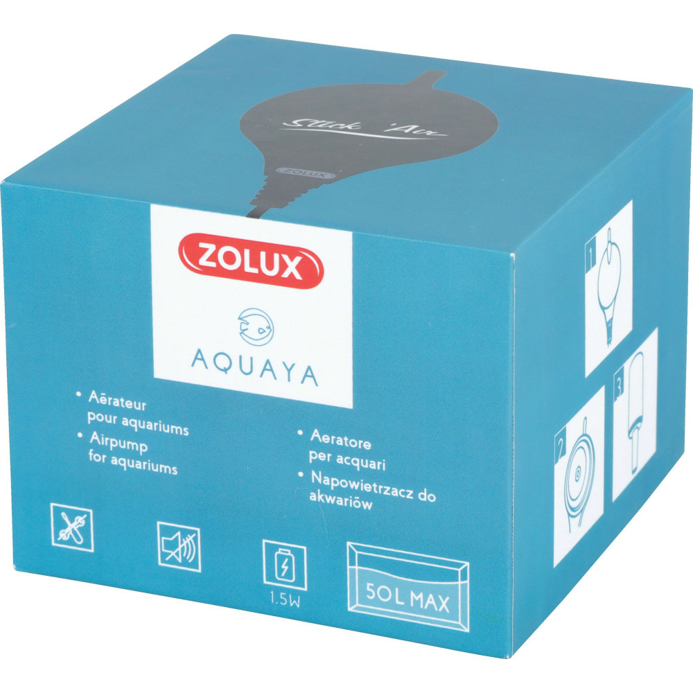 Bulleur aérateur 1.5w débit 18.6 l/h gris pour aquarium max 50 litres